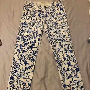 Blue floral pants